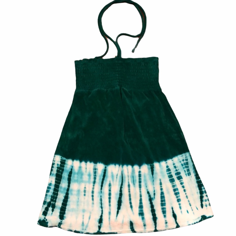 Beach Cover-Up Dress, Green Size M